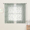 HOMEIDEAS Sage Green Sheer Curtains, 52 x 54 Inch Length, 2 Panels Embroidered Leaf Pattern for Bedroom and Kitchen