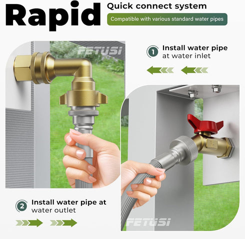 Water Spigot Kit,Hose bib Extender,Indoor-to-Outdoor Water Access, Durable Brass Connector & Screen Door Adapter, Quick