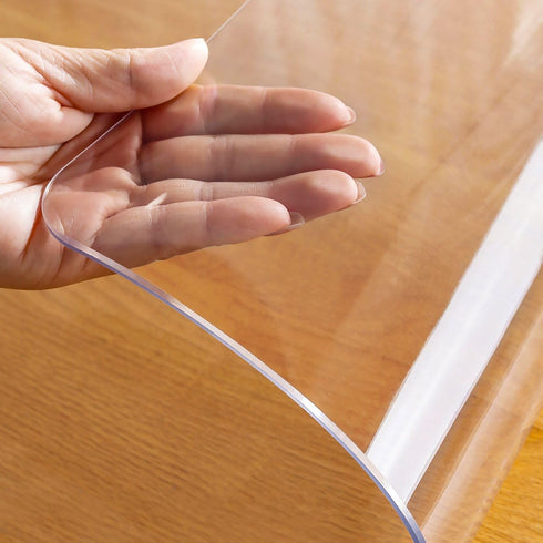 OstepDecor Clear Desk Mat 16 x 32 Inch, 1.5mm Thick Waterproof Plastic Desk Protector for Writing Desk and Dresser