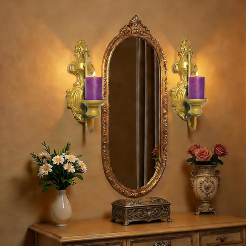 2 Pack Wall Sconce Candle Holder, Metal Wall Mounted Candle Sconces, Iron Pillar Candle Sconce for Room, Hallway