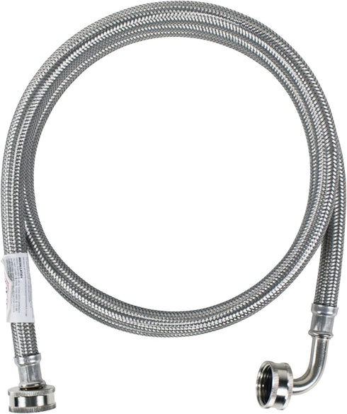 Certified Appliance Accessories Washing Machine Hose with 90 Degree Elbow, 5 Feet, PVC Core