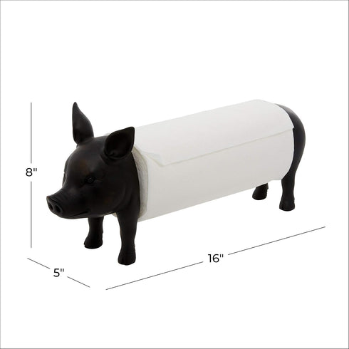 79 5" 16" 8", Deco Polystone Paper Towel Holder, x x Black