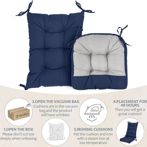 80% mudilun Rocking Chair Cushion Non-Slip Tufted Indoor/Outdoor Rocking Chair Cushions Water Proof with Straps