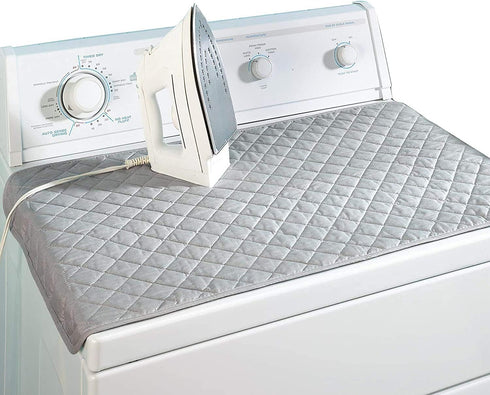 Ironing Pad Mat, Portable Travel Ironing Blanket, 100% Cotton Quilted Cover for Washer Dryer Table Top