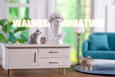 Waldosia Great Composers Bust Statuette Set with Artemis and Michelangelo's David Figurines