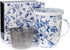 McIntosh Always In Bloom Fine Bone China Tea Mug with Infuser and Lid, 15 oz, in Matching Gift Box
