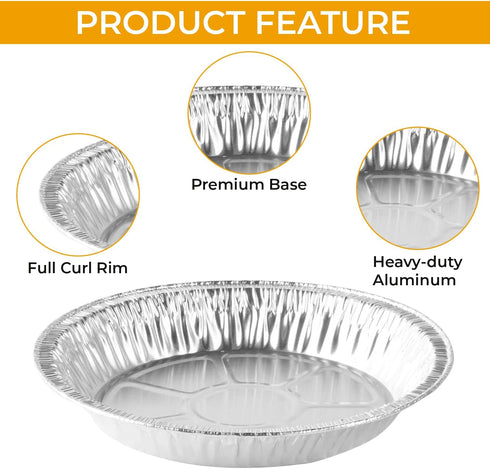 The Baker Celebrations Aluminum Foil Baking Pie Pans - 8 inch (Pack of 25)