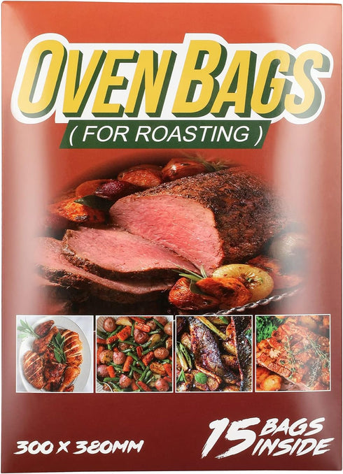 15 Count Cooking Roasting Bags, Suitable Size (12 x 15 Inch) for Chicken, Meat, Fish, and Vegetables