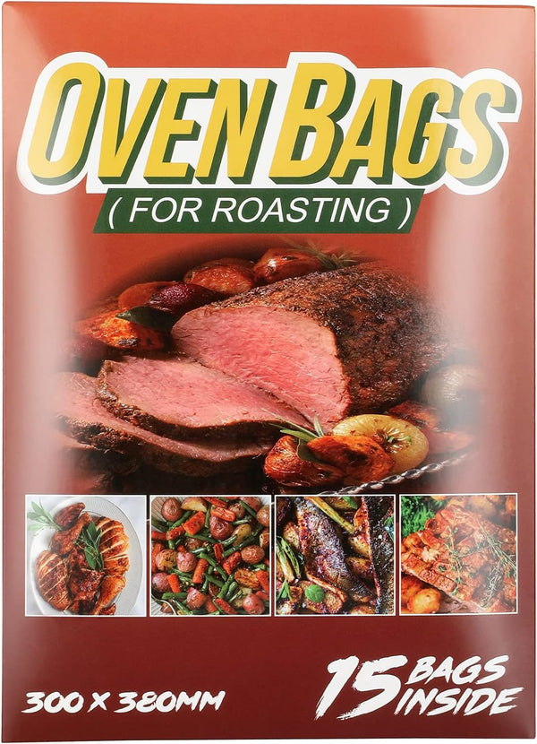 15 Count Cooking Roasting Bags, Suitable Size (12 x 15 Inch) for Chicken, Meat, Fish, and Vegetables
