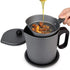 MORDEN MS Bacon Grease Container: 1.7L Grease Saver with Strainer, Iron Cooking Oil Can, Gray