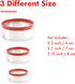3 Pcs Round Cookie Cutters, Circle Biscuit Cutter for Baking, 0.4mm Food-Grade Stainless Steel, Red Soft Rubber Top for