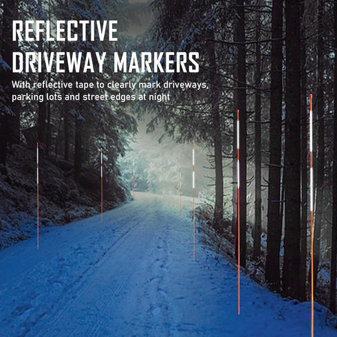 Autoparts 50pcs 48 Inches 1/4-Inch Orange Reflective Driveway Markers Snow Stakes Long Dia Markers