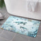 Sea Turtle Bath Rugs for Bathroom, Teal Blue Ocean Beach Coastal Non Slip Flannel Bath Mat, 17x29 Inch