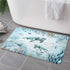 Sea Turtle Bath Rugs for Bathroom, Teal Blue Ocean Beach Coastal Non Slip Flannel Bath Mat, 17x29 Inch