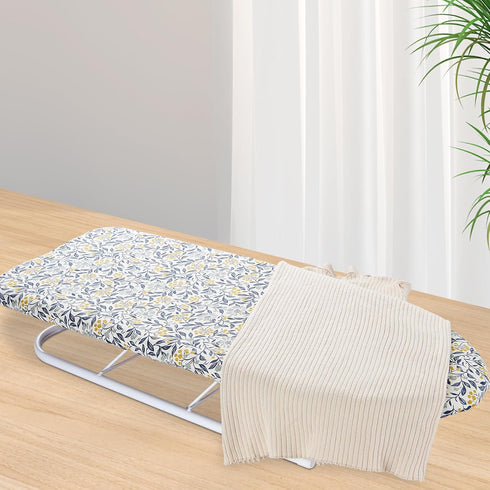Table Top Ironing Board Cover, 12 x 32 inch, 3 Layers Small Cover with Heat Reflective Padding (Flora)