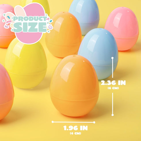 300PCS 2.3" JOYIN Pastel Easter Eggs, Empty Plastic Eggs, Colorful Plastic Eggshell Bulks for Easter Hunt, Filling