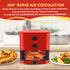Elite Gourmet EAF-3218R Personal 1.1 Quart Compact Electric Hot Air Fryer - Oil-Less Healthy Cooker with Timer, Red