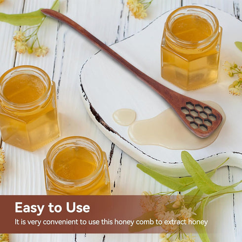 Cyrank 3PCS Honey Dipper Sticks, Long Handle Honey Dipper Mixing Stick Mini Honeycomb Drizzler Wooden Spoon Stirrer