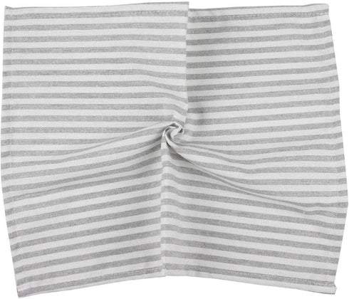 Plain Striped Cotton Linen Blended Dinner Cloth Napkins, Set of 12, 40 x 30 cm, Grey for Events & Home
