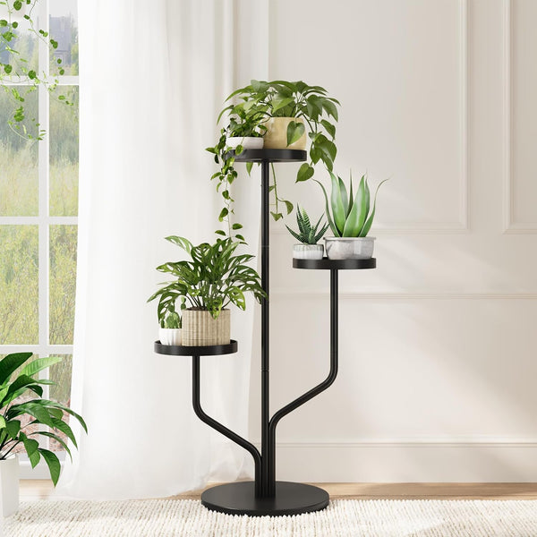 Bamworld 3 Tier Plant Stand Indoor Outdoor Metal Plant Shelf for Multiple