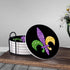 HUXJOKO Set 6,Fleur Coasters for Drinks of De Lis Mardi Gras Absorbent Ceramic Coaster,Round Stone Mat,with Cork Base