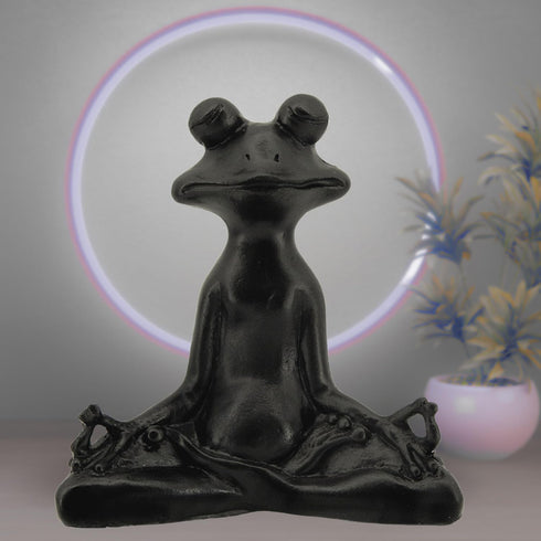 Bellaa 23101 Frog Statue - Meditation Lotus Pose Yoga Zen Buddha Outdoor Garden Decor, 6 Inch