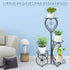 YisanCrafts 4 Plant Stand Indoor Outdoor - Metal Tier Flower Pot Holder Display Vertical Shelves Shelf - Wrought Iron