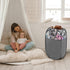 TECHMILLY 2 Pack Mesh Laundry Hamper, Pop Up Foldable Laundry Basket with Reinforced Handles, Grey