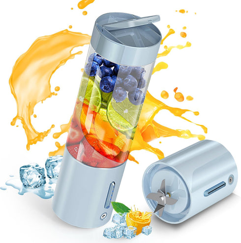 Portable Personal Blender for Fresh Juice, Shakes, and Smoothies - 16 Oz Mini Blender Cup with 6 Blades, USB