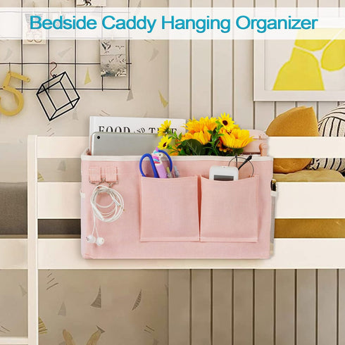 Loghot Bedside Caddy/Bedside Storage Bag Hanging Organizer for Bunk and Hospital Beds,Dorm Rooms Bed Rails,Can be