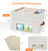 3-Tier Medicine Organizer for Cabinet, Foldable Medicine Storage Box with Clear Cover and Leather Handle, Empty First