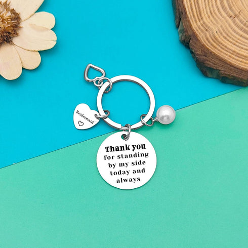 Dabihu Maid of Honor Keychain, Bridesmaid Gift, Matron of Honor Wedding Gift, Bride Tribe Favor