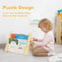 Toddlers,4 Wooden Kids Bookshelf with Double Side, Montessori Book Shelf for Tier Sling Book Rack for Baby Nursery