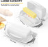 Butter Dishes with Lid for Countertop Refrigerator, Plastic Flip Top Lid Butter Container with Spreader, White