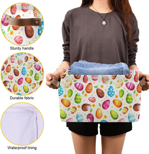 Senya Easter Basket - Foldable Fabric Collapsible Storage Bins Organizer Bag for Clothes