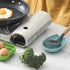 Ceramic Spoon Rest for Kitchen Counter, Modern Cooking Utensil Holder for Stove Top, Teal Porcelain Decor