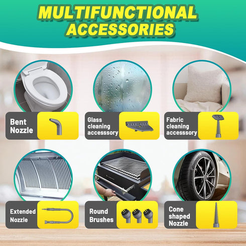 HXXUYY 13 Multi-Surface Handheld Pressurized Steam Cleaner with PCS Accessory Portable Steamer for Cleaning