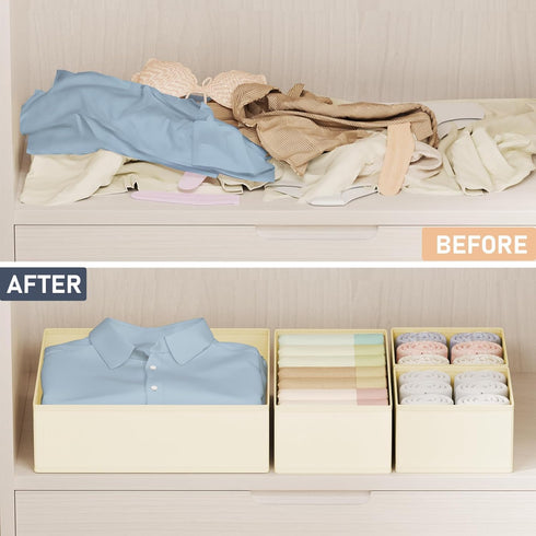 24 Pack Closet DIMJ Drawer Organizer Clothes - Foldable Baby Organizers and Storage Dresser Organizer for Bedroom