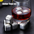 DERGUAM 8 Packs Fast-Cooling 304 Stainless Steel Ice Cubes, Whiskey Stones with Wine Opener, Nonslip Ice Tong & Tray