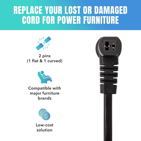 Dual Motor Power Supply Kit, Universally Compatible for Electric Reclining Furniture with Y Splitter Extension Cord