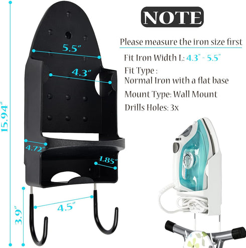 Wall Mounted Ironing Board Rack, Electric Iron Holder, Household Bathroom Shelf for Space Saving