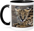 3dRose Two Tone Black Mug, "Serval Cat, Kapama Game Reserve, South Africa" - 11 oz, Multicolor