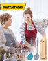 Kitchen Ladle Strainer Set of 2, Large Slotted Spoon with High Heat Resistant BPA Free Non Stick Cooking Skimmers (Grey