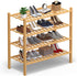 Haddockway 4 Tier Bamboo Shoe Rack Storage Organizer, Multifunctional Free Standing Stackable