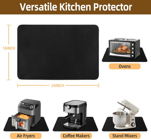 Heat Resistant Hot Pads for Kitchen, 16 x 24 Inches Silicone Mats for Countertop, Protector Under Air Fryer, Toaster