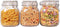 ComSaf Airtight Glass Canister Set of 3, 34oz Food Storage Jar - Square Storage Container with Clear Preserving Seal