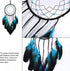 Dream Catcher with Bicolor Mesh, Handmade Dark Tone Dreamcatcher with Black and Turquoise Feather Wall Hanging