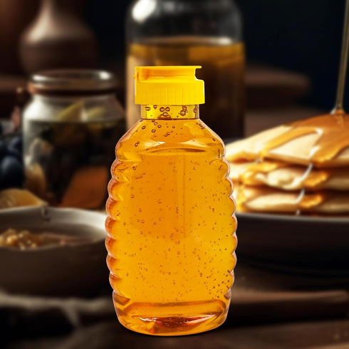 SkyJourney 24 Pack 16 oz,Refillable honey bottles squeeze Food Grade Honey Container,Bottles With Leak Proof Flip-Top