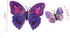 12 Pcs Purple Butterflies Double Wings Refrigerator Magnets, Removable Wall Decal Decoration