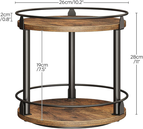 2 Countertop SR22BR YATINEY Lazy Susan Organizer, Rotating Spice Rack, Tier Spice Turntable Organizer, Industrial